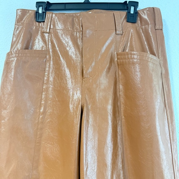 Free People Star Crossed Lovers Straight Faux Leather Pants Size 8 - Picture 4 of 15